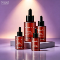 Flacon compte-gouttes en verre plat de luxe, flacon pompe pour sérum cosmétique, emballage personnalisé avec logo imprimé, emballage pour soins de la peau, 30 ml, 40 ml, 100 ml, 120 ml