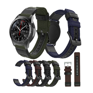 Bracelet de montre en tissu et toile à installation rapide de 22mm pour <span class=keywords><strong>Samsung</strong></span> <span class=keywords><strong>Gear</strong></span> S3 Classic Galaxy Watch Bracelet de montre <span class=keywords><strong>sport</strong></span> de 46mm - Product Image 1
