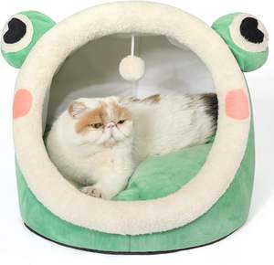 Lit mignon <span class=keywords><strong>pour</strong></span> chat, joli <span class=keywords><strong>igloo</strong></span> d'intérieur en velours de cristal <span class=keywords><strong>pour</strong></span> chat et petit <span class=keywords><strong>chien</strong></span>, lit nid chaud <span class=keywords><strong>pour</strong></span> chiot et chaton - Product Image 1