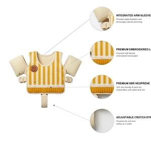 <span class=keywords><strong>Gilet</strong></span> <span class=keywords><strong>de</strong></span> natation pour enfants à rayures verticales avec anneaux <span class=keywords><strong>de</strong></span> flottabilité, garniture en dentelle, en néoprène, <span class=keywords><strong>gilet</strong></span> <span class=keywords><strong>de</strong></span> sauvetage pour tout-petits, entraîneur <span class=keywords><strong>de</strong></span> flottabilité à haute flottabilité - Product Image 2