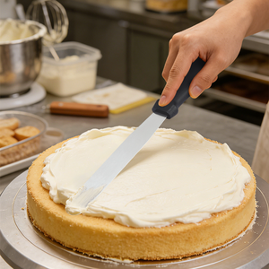 Spatola da cucina in acciaio inossidabile ad alta resistenza al calore spatola flessibile con manico in PP strumento per torte utensili per cottura e raschietto per pasticceria - Product Image 5