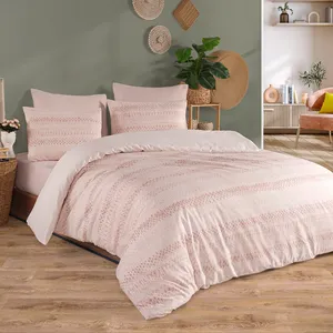 Ensemble de literie simple en popeline de coton Karden Flower Serene, rose poudré - Product Image 2
