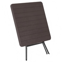 Table pliante carrée moderne en HDPE et structure robuste, empilable, imperméable, pour la salle à manger en plein air, la plage et l'hôtellerie