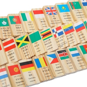 100 Lá Cờ Quốc Gia Đa Ngôn Ngữ Đồ Chơi Bằng Gỗ Domino Hiểu Thế Giới Khối Domino Trò Chơi Giáo Dục Sớm - Product Image 2