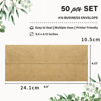 # Lot de 10 enveloppes portefeuille en kraft écologiques et durables avec fermeture adhésive sans fenêtre pour chèques, lettres et factures de bureau sécurisées