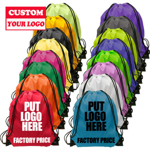 <b>Cheap</b> Promotional Polyester Sports Gym Storage Bag Letter Pattern Drawstring <b>Backpack</b> for Shoes - Product Image 2