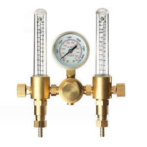 เครื่องวัดอัตราการไหลอาร์กอนแบบสองช่องสัญญาณ 0-15 Psi สำหรับการเชื่อม TIG MIG - Product Image 1