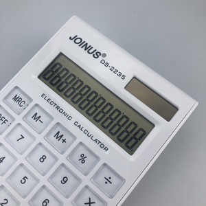 Joinus DS-2235 12-Digit Solar Powered Electronic Calculator White Dual Power Large Display - Product Image 3