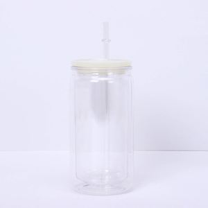 Gobelet Mason de 16 oz à double paroi, sans BPA, en plastique enduit, avec paille intégrée, pour le camping et la salle de sport, écologique, de qualité alimentaire et robuste - Product Image 3