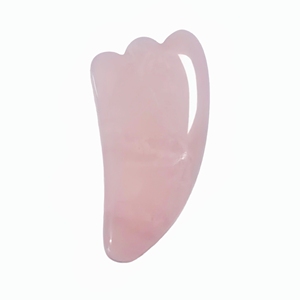 Mini grattoir Gua Sha en quartz rose, outil de massage facial en pierre naturelle pour la beauté et le SPA - Product Image 1