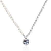 Collier ras du cou en argent sterling 925 avec perles de coquillage et moissanite, chaîne tennis, bijoux de créateur pour femme, mode raffinée