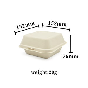 100% phân hủy sinh học 8 inch bột mía bã mía <span class=keywords><strong>container</strong></span> vỏ sò khay sinh thái thân thiện cho bao bì thực phẩm - Product Image 5