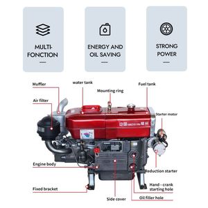 Moteur diesel monocylindre 4 temps refroidi par eau Aokai ZS1100M à démarrage électrique 8-60 CV Euro 3 pour bateau agricole 1,0 L - Product Image 6