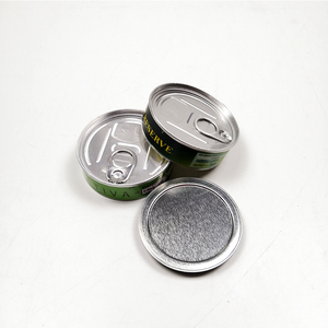 Frascos de lata de atún de Metal prensado <span class=keywords><strong>Cali</strong></span>, tarros de comida para mascotas con autosellado de 3,5g con tapas negras, tapa fácil de tirar para goma de mascar, aperitivos, embalaje de azúcar - Product Image 2