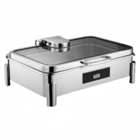 Ensemble de réchauds électriques pour buffet en acier inoxydable 304 pour restaurants, hôtels et traiteurs, capacité de 9 L, plage de température de 85 à 100 °C