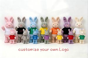 40CM coniglietto peluche coniglio azienda promuove Giftstoys di alta qualità per matrimoni Logo personalizzato t-shirt regalo per bambini peluche - Product Image 2