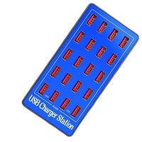 20-Port 20A 80W 100W Multi-USB-Ladegerät HUB USB-Ladestation Dock Universal-Handy-Desktop-Ladegeräte für Smartphones