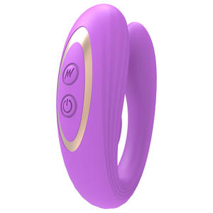 Giocattoli del sesso del vibratore della <span class=keywords><strong>Vagina</strong></span> di vibrazione doppia del gioco della biancheria da letto della coppia del telecomando di forma di U del Silicone per la donna - Product Image 2