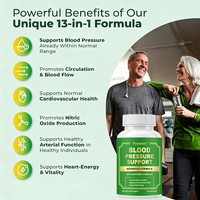 Capsule de soutien de la pression artérielle 13-en-1 à marque privée OEM avec aubépine et hibiscus – Complément pour la santé cardiovasculaire et la circulation
