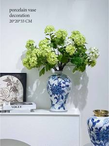 V299 OEM Vase de table artisanal en céramique personnalisé Pot de gingembre Vase en <span class=keywords><strong>porcelaine</strong></span> de <span class=keywords><strong>Delft</strong></span> Vase floral bleu et blanc pour la décoration intérieure - Product Image 4