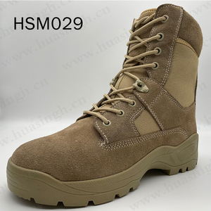 Botas de Combate ZYF, Plateau Hiking, Antidesgarro, de Piel de Ante Natural, Diseño con Bolsillo, Suela de Alta Amortiguación, Color Negro/Café, HSM029 - Product Image 4