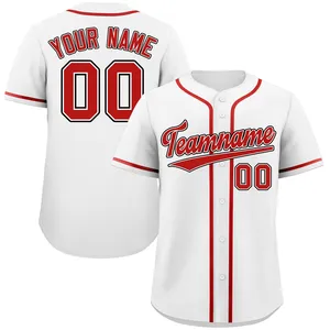 Vente en Gros Philippines Pas Cher Oem Mesh Blanc Avec Manches Rouges Maillot de Baseball Brodé - Product Image 1