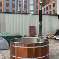 Bain à remous autoportant moderne en bois, fabrication chinoise, avec drain intégré pour spas extérieurs et chauffage interne – Vente en gros
