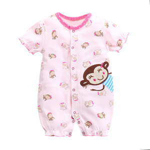 Verano nuevos pijamas de manga corta para bebé estilo casual con cierre de botón de patrón de dibujos animados - Product Image 2