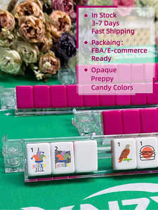 Lujoso juego de Mahjong americano con fichas de acrílico efecto caparazón de tortuga, regalo para mamá, para reuniones de chicas, juegos nocturnos y clubes. - Product Image 1