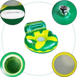 Bouée gonflable verte pour la plage et le lac, idéale pour se détendre – pour les activités estivales à la piscine et à la plage - Product Image 4