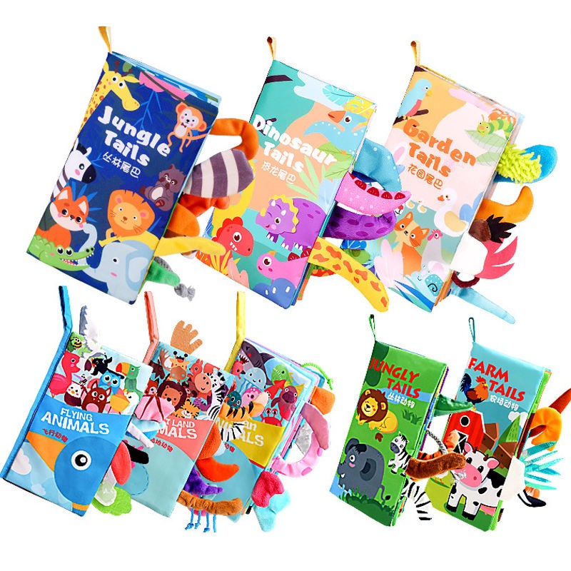 Gift Touch Feel First Cloth Crinkle Stoff bücher mit Beißring spielzeug für Kleinkinder und Kleinkinder Baby Stoff bücher für Kinder