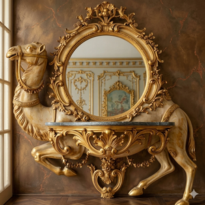 Espejo de Pared Moderno y Tradicional de Acero Inoxidable, Espejo Decorativo Antiguo de Primera Calidad y Duradero para Baño y Sala de Estar - Product Image 3