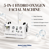 Appareil de nettoyage facial en profondeur Aston, très vendu, 5 en 1, hydrodermabrasion, jet d'oxygène, équipement professionnel de salon