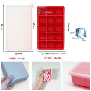 Flexible Eco-Friendly <b>Silicone</b> Ice Cream <b>Tool</b> with 15 Cubes Easy Release & Removable Lids - Product Image 2