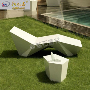 Nuevo Banco de Hormigón GRC Magic Stone para Exteriores, 3 cm de Grosor, Tamaño Personalizado para Parques y Lugares Turísticos - Product Image 1
