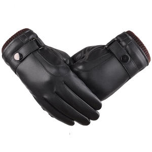 Gants de ski décontractés en <span class=keywords><strong>cuir</strong></span> PU pour <span class=keywords><strong>homme</strong></span> HF, automne/hiver, écran tactile, chauds, pour le cyclisme, les sports de plein air, rembourrés en coton - Product Image 1