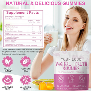 Factory <strong>Direct</strong> OEM ODM <strong>Vitamin</strong> Vaginal pH Balance Gummies Pineapple Flavor Womens Health Custom Formula Wholesale - Product Image 2