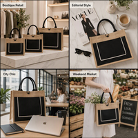 Sacs de mariage personnalisés en jute 2026 – Sacs fourre-tout avec broderie/numérique/soie/transfert thermique de LOGO personnalisé – Sacs écologiques pour souvenirs et cadeaux d'invités