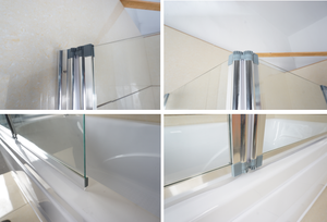 PROMOTION Durable En Utilisant Largement Pas Cher Pliable 3 Panneaux En Aluminium Pivot Tournant Écran <span class=keywords><strong>Baignoire</strong></span> SALLE DE DOUCHE - Product Image 4