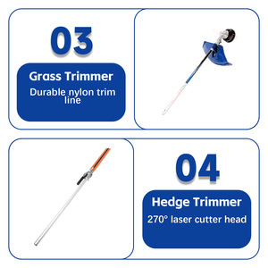 Série ZOMAX G2602 avec têtes interchangeables comprenant une tondeuse à haies, une débroussailleuse, une taille-haie, une débroussailleuse à fil, légère pour le jardinage - Product Image 4