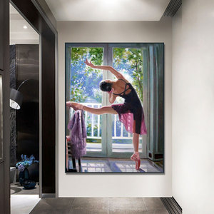 Original <strong>Art</strong> 100% Hand-Painted Modern <strong>Dancing</strong> Women Oil Painting Custom-Size <strong>Wall</strong> Decor Living Room Wood Frame Multiple Colours - Product Image 2