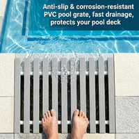 Grille de Drainage de Piscine Antidérapante en PVC Écologique Légère 18cm 25cm 30cm – Grille de Débordement en Plastique pour Piscine