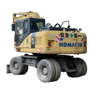 Escavadeira de rodas usada Komatsu PW160 Komatsu PW160 em bom estado preço barato para venda