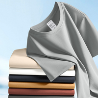 T-shirts vierges en modal mercerisé et acétate, 300 grammes, poids lourd, personnalisables, haute qualité, pour hommes, décontractés, col rond, vente en gros