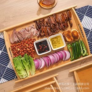Bandeja de madera con asas, almacenamiento multifuncional para cocina, para condimentos, tabla de cortar para barbacoa y olla caliente - Product Image 3