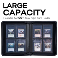 Offre Spéciale porte-cartes semi-rigide à 4 poches pouvant contenir 160 cartes en PVC avec couvercle en PU
