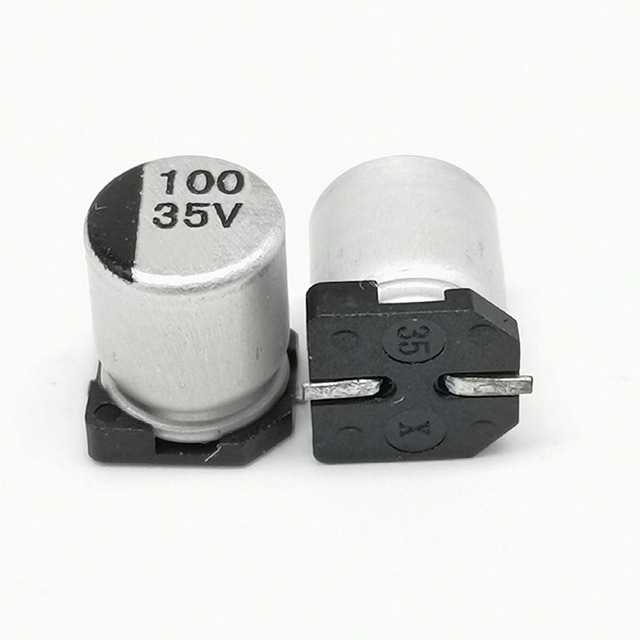 100uf 35v Aluminum Electrolytic Capacitor Production Factory SMD Capacitors for Power Supply Charger Manufacturer
