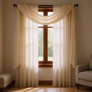 Asnila Par de Cortinas de Panel Sólido con Efecto Arrugado, 2 Piezas, con Cenefas y Ojales para Instalación con Barra, Estilo Clásico para Sala de Estar - Product Image 2