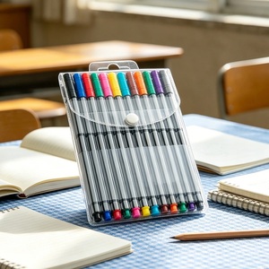 Set di 12 Pennarelli Non Tossici per Bambini, Marcatori per Disegno con Punta Fine, Colori ad Acqua per Scuola e Aula - Product Image 1