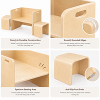 Ensemble de meubles Montessori pour la petite enfance : Table et chaise d'apprentissage en bois courbé pour la maternelle, la crèche et la chambre d'enfant